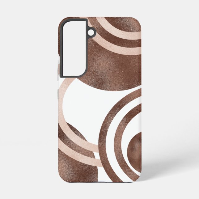 Funda Para Samsung Galaxy Resumen de arte de línea marrón (Reverso )