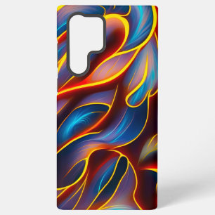 Funda Para Samsung Galaxy S22 Ultra Resumen de flamencos rojos Swirl Blue