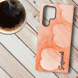 Funda Para Samsung Galaxy S22 Ultra Resumen de la línea del corazón del Naranja sedoso<br><div class="desc">Este funda presenta un diseño de corazón fractal de arte naranja sedoso. Personalice el campo de la plantilla con un nombre,  un monograma inicial o utilice la herramienta Editar diseño para seleccionar un estilo de fuente,  tamaño y color que desee.</div>