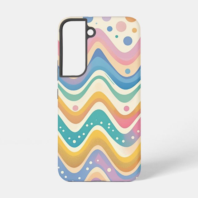 Funda Para Samsung Galaxy Resumen del Retro del Arcoiris Pastel (Reverso )