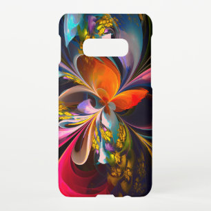 Funda Para Samsung Galaxy S10E Resumen floral moderno Patrón azul rojo del arte #