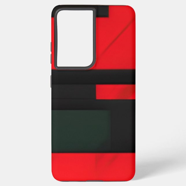 Funda Para Samsung Galaxy Resumen geométrico rojo y negro (Reverso )