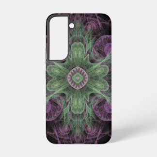 Funda Para Samsung Galaxy S22 Resumen moderno Diseño fractal púrpura y verde