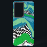 Funda Para Samsung Galaxy S21 Ultra Resumen verde, azul y negro<br><div class="desc">Estuche de teléfono de arte fluido moderno azul,  verde y negro.</div>