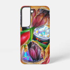 Funda Para Samsung Galaxy S22 Resumen vibrante Reflexiones tulipanas