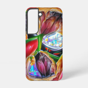 Funda Para Samsung Galaxy S22 Resumen vibrante Reflexiones tulipanas