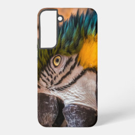 Funda Para Samsung Galaxy S22+ Retrato de guacamayo azul y amarillo