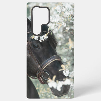 Funda Para Samsung Galaxy S22 Ultra retrato de primer plano de caballo negro en primav