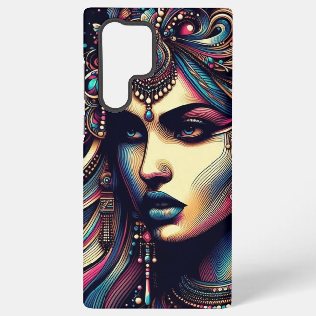 Funda Para Samsung Galaxy Retrato estético vivo - Diseño de arte vibrante (Reverso )