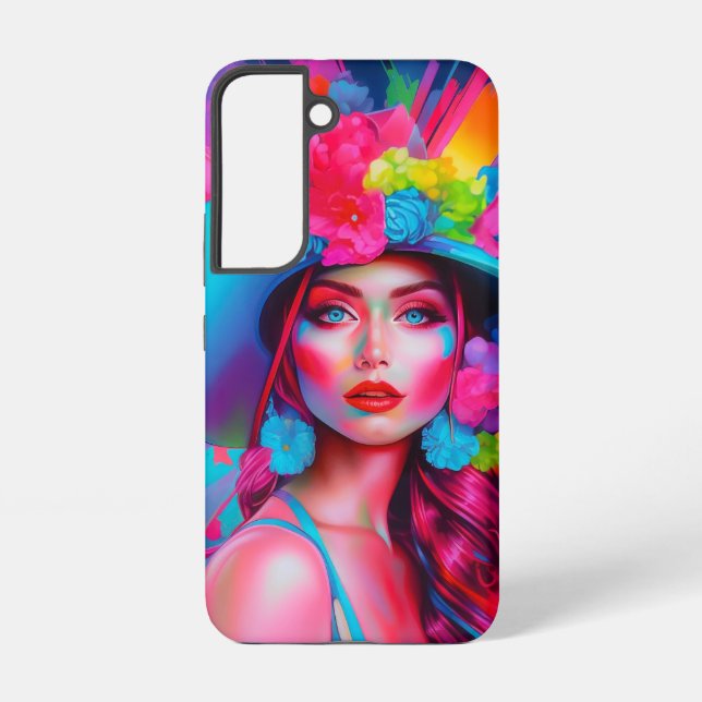 Funda Para Samsung Galaxy Retrato floral de Neon Fantasy (Reverso )