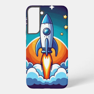 Funda Para Samsung Galaxy S22+ Retro, cohete espacial exterior