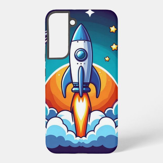 Funda Para Samsung Galaxy Retro, cohete espacial exterior (Reverso )