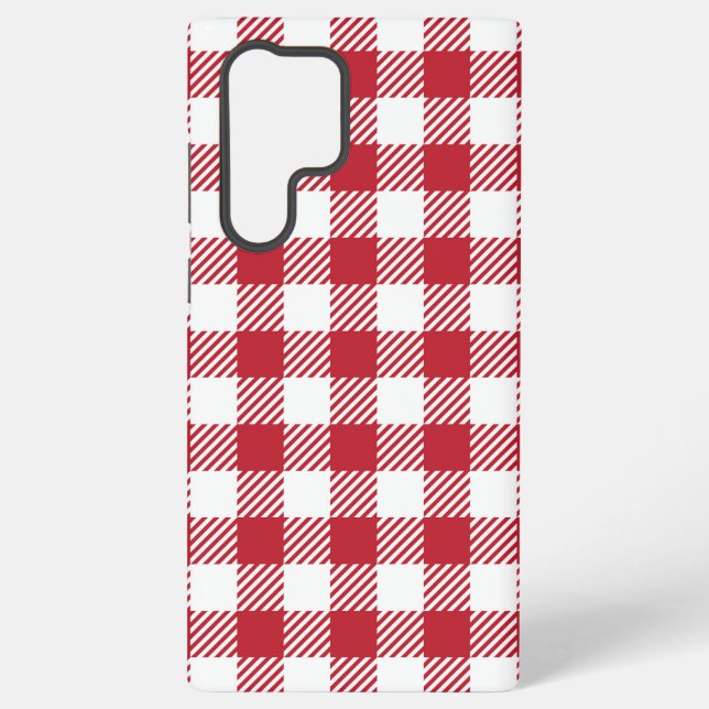 Funda Para Samsung Galaxy Retro Red Picnic Check Farmhouse Design (Reverso )