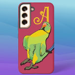 Funda Para Samsung Galaxy S22 Rincón indio verde Monograma Ave<br><div class="desc">Añade cualquier monograma a este divertido funda de Ringneck indio para un accesorio personalizado para complacer a cualquier amante del loro. El pájaro personalizado golpea esa loca pose que los parásitos de IRN hacen cuando algo emocionante está sucediendo. Para el máximo pop, el pino verde y amarillo con contorno negro...</div>
