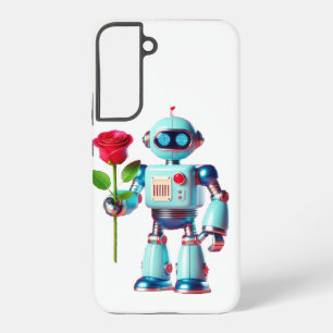 Funda Para Samsung Galaxy S22+ Robot con Rosa
