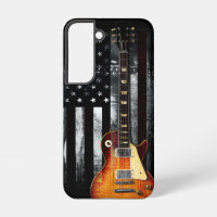 Rock Retro N Roll Bandera Estadounidense Guitarra