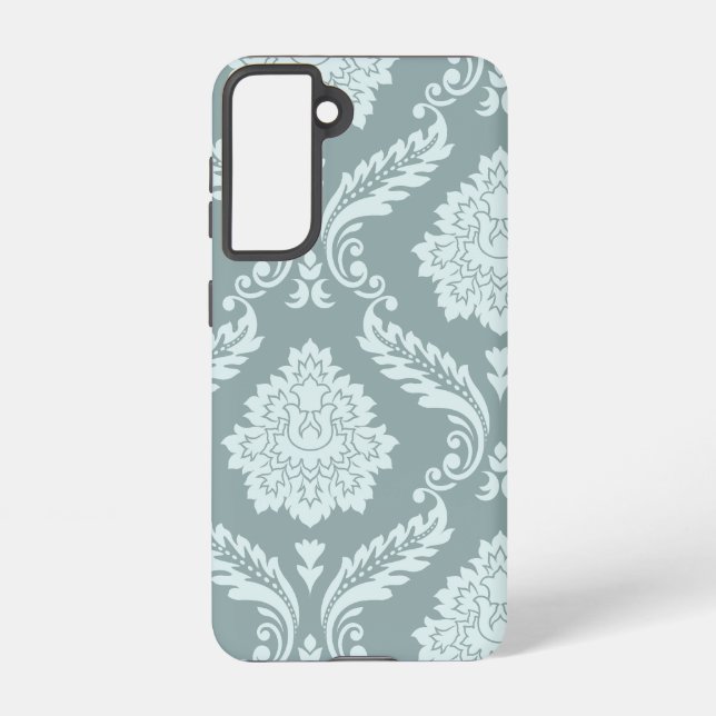 Funda Para Samsung Galaxy Rococo Damask Art I Duck Egg Blue+Teal (Reverso )