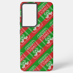 Funda Para Samsung Galaxy S21+ Ropa de jingle de patrón de suéter feo Hilo de nav