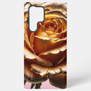 Funda Para Samsung Galaxy S22 Ultra Rosa Bañada en Oro