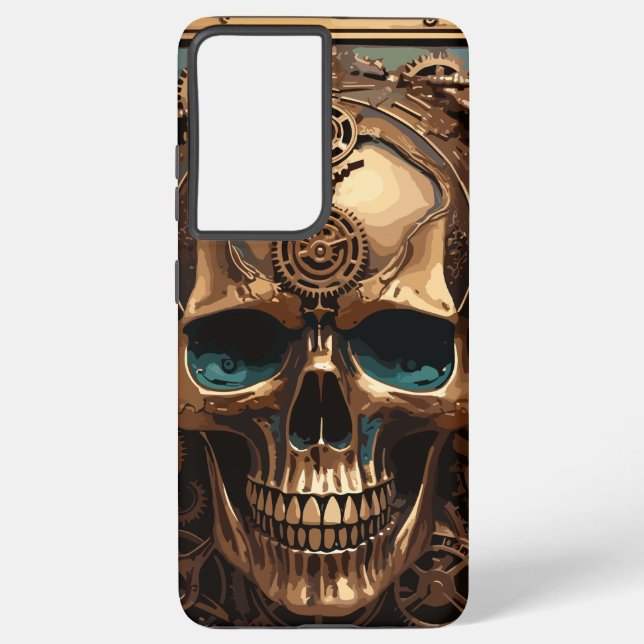 Funda Para Samsung Galaxy Rosa de oro Skull (Reverso )