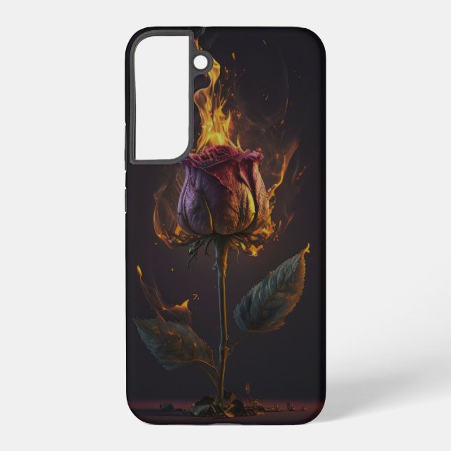 Funda Para Samsung Galaxy rosa en llamas (Reverso )