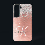 Funda Para Samsung Galaxy S22 Rosa Gold Bonito Girly Silver Purpurina Sparkly<br><div class="desc">Personaliza fácilmente este diseño de estuche de teléfono de moda de moda con un purpurina brillante de bonito plateado sobre un fondo metálico rosa de color dorado.</div>