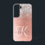 Funda Para Samsung Galaxy S22 Rosa Gold Bonito Girly Silver Purpurina Sparkly<br><div class="desc">Personaliza fácilmente este diseño de estuche de teléfono de moda de moda con un purpurina brillante de bonito plateado sobre un fondo metálico rosa de color dorado.</div>