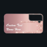 Funda Para Samsung Galaxy S22 Rosa personalizado Purpurina de oro nombre de text<br><div class="desc">Fundas Samsung Galaxy personalizados o estuches para iPhone con Rosa de texto Personalizado Oro Purpurina Rubor Sparkle Drips Boda rosa o suministros para Fiestas / regalo - Añadir su texto único / nombre o eliminar texto - Hacer regalos sus estuches de teléfono especiales - Redimensionar y mover o eliminar y...</div>