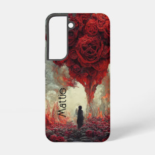 Funda Para Samsung Galaxy S22 Rosa Roja Llena de Infierno Gótico