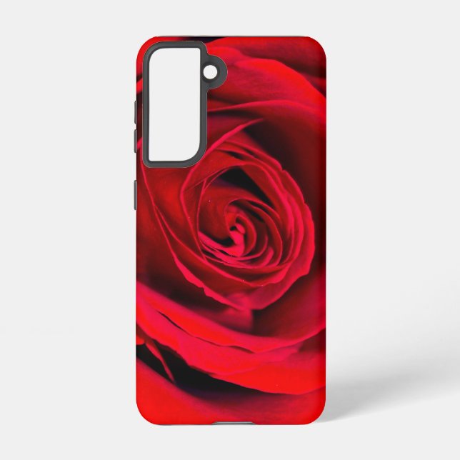 Funda Para Samsung Galaxy Rosa Roja romántica en plena floración (Reverso )