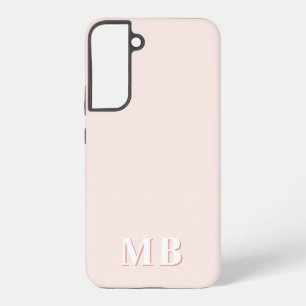 Funda Para Samsung Galaxy S22+ Rosa y Coral   Monograma inicial mínimo moderno