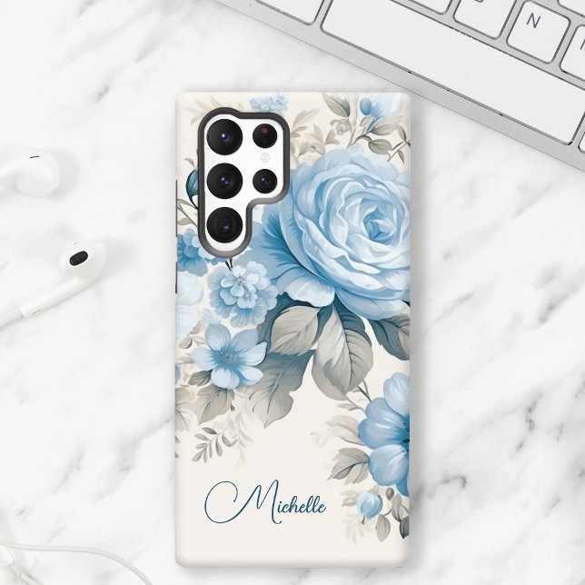 Funda Para Samsung Galaxy Rosas artísticos personalizados de color azul past (Subido por el creador)