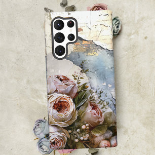 Funda Para Samsung Galaxy S22 Ultra Rosas de Guay Edgy Shabby en papel roto