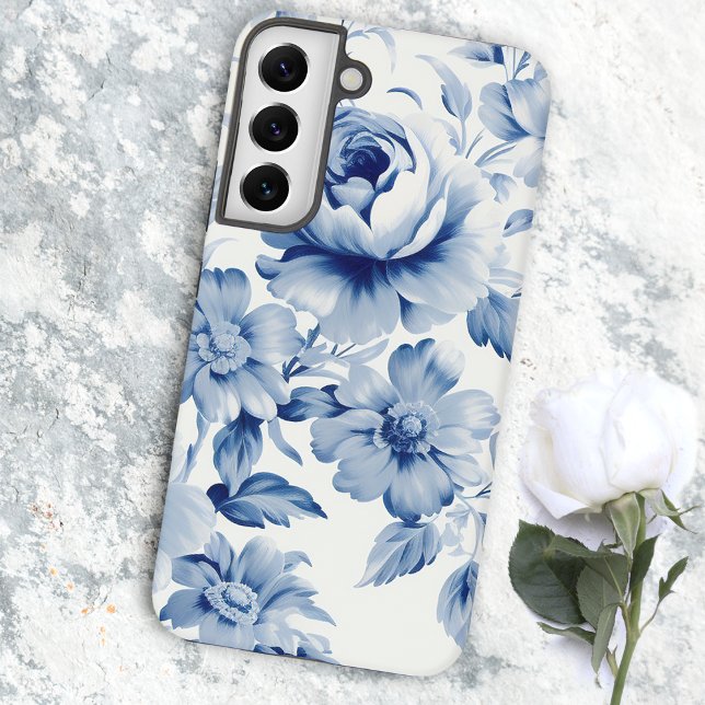 Funda Para Samsung Galaxy Rosas Elegantes Acuarela Azul Pastel (Subido por el creador)