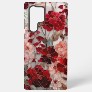 Funda Para Samsung Galaxy S22 Ultra Rosas Florales Rojas Románticas