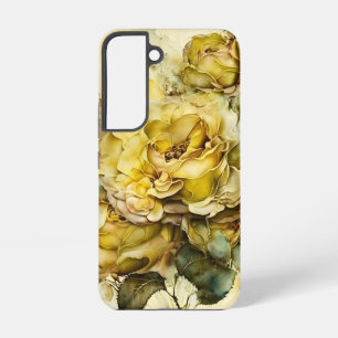 Funda Para Samsung Galaxy S22 Rosas gigantes amarillos y verdes