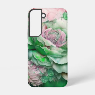 Funda Para Samsung Galaxy S22 Rosas gigantes verdes y rosas