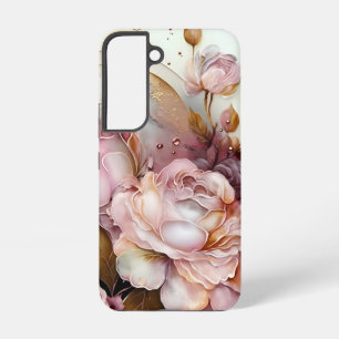 Funda Para Samsung Galaxy S22 Rosas rosadas y marfil