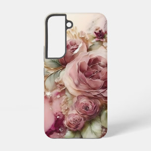 Funda Para Samsung Galaxy S22 Rosas rosadas y marfil