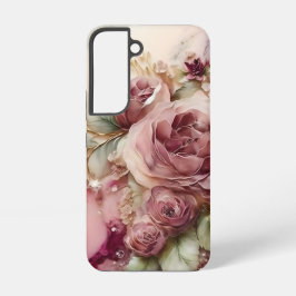 Funda Para Samsung Galaxy S22 Rosas rosados e marfileños
