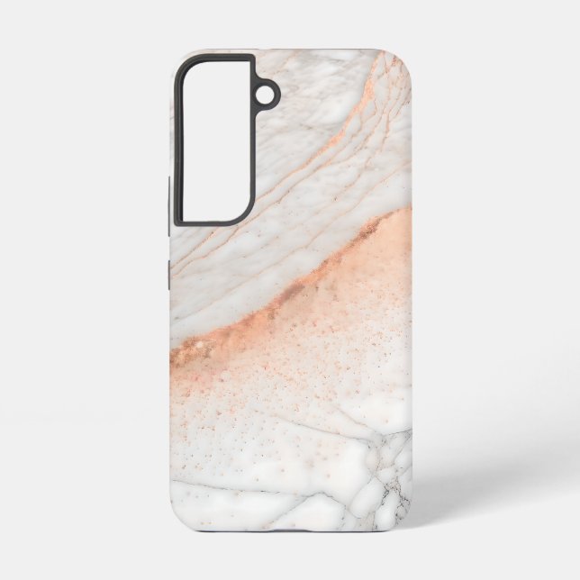 Funda Para Samsung Galaxy Rose Gold Dust on White Marble (Reverso )