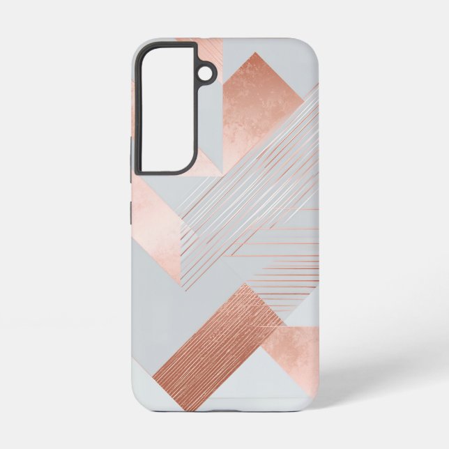 Funda Para Samsung Galaxy Rose Gold Geometric Abstract Pattern (Reverso )