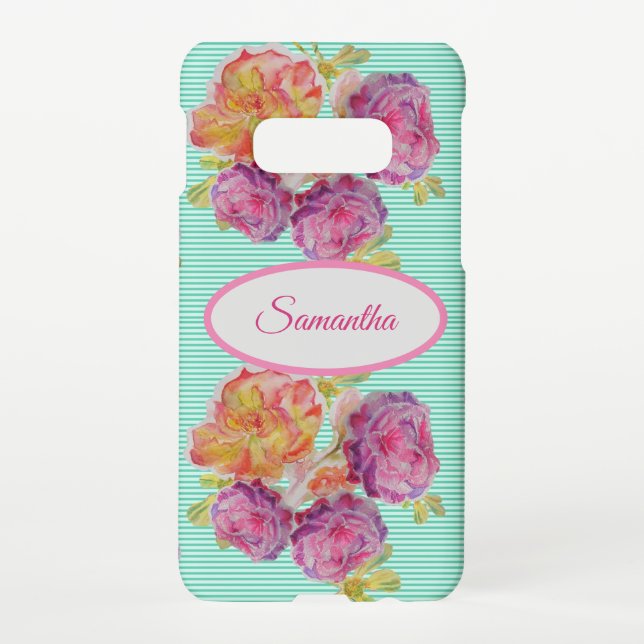 Funda Para Samsung Galaxy Rose Pink Cabbage Vintage Roses floral Girls Name (Reverso)