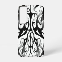 Rostro elegante en diseño tribal de fuego y llamas