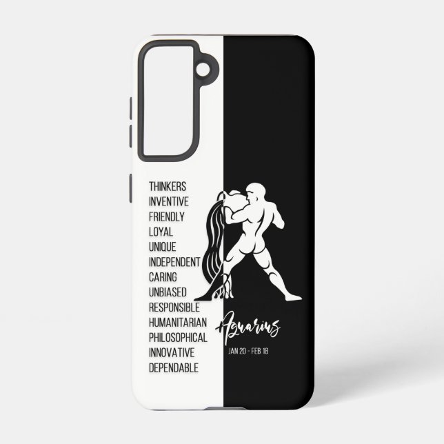 Funda Para Samsung Galaxy Rótulo Aquarius Zodiac (Reverso )