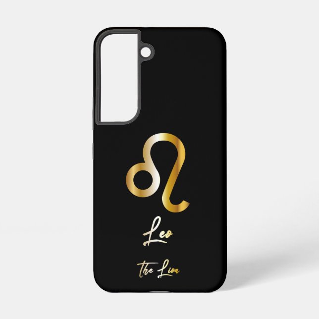 Funda Para Samsung Galaxy Rótulo Leo Zodiac, negro y oro (Reverso )