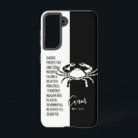 Funda Para Samsung Galaxy S21 Rótulo Zodiac contra el cáncer<br><div class="desc">Elegante estuche de señalización de zodiaco blanco y negro.</div>
