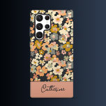 Funda Para Samsung Galaxy S22 Ultra Rubor y Bloom<br><div class="desc">Funda de Samsung: Añada un toque de elegancia bohemia a su equipo de Samsung con este impresionante funda Vintage Boho Floral. Con florales abstractos vibrantes sobre un fondo negro pálido, este funda protector pero delgado ofrece estilo y durabilidad. Personalízalo con tu nombre en un hermoso tipo de letra manuscrita en...</div>