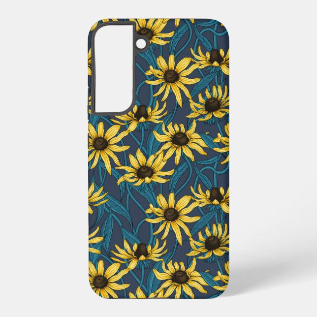 Funda Para Samsung Galaxy Rudbekia amarilla en la marina (Reverso )