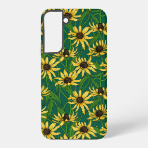 Funda Para Samsung Galaxy S22+ Rudbekia amarilla en verde oscuro